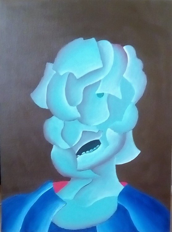 Rostro en azul