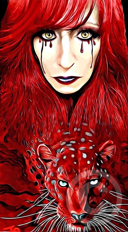 Red Witch and leopard Pet Familiar