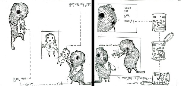 Three Monkey Sisters - pgs 13 & 14