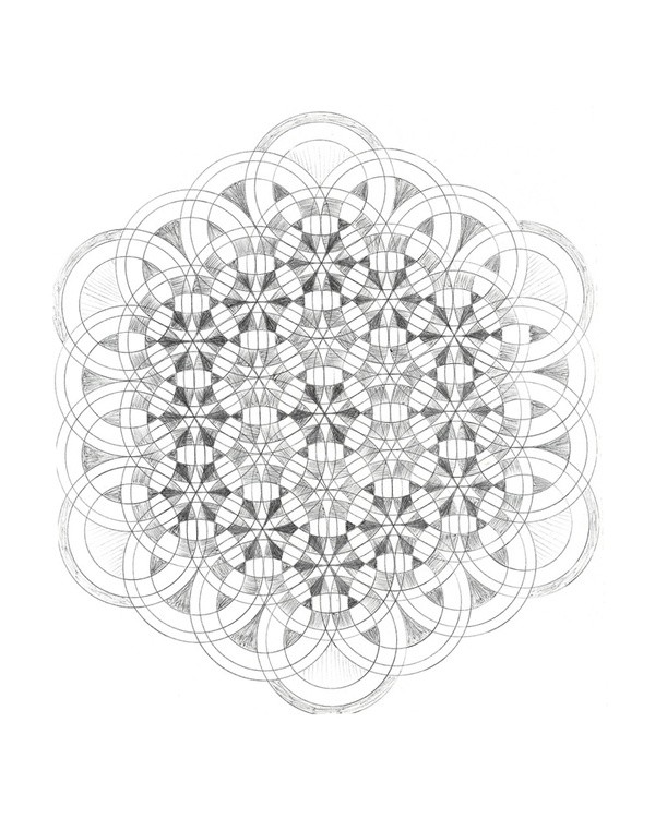 Mandala Sacred Geometry Black White 3
