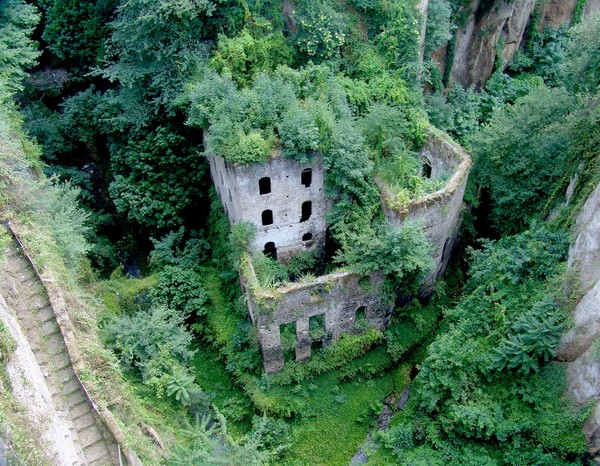 Ruins of a mill in Sorrento, Italy