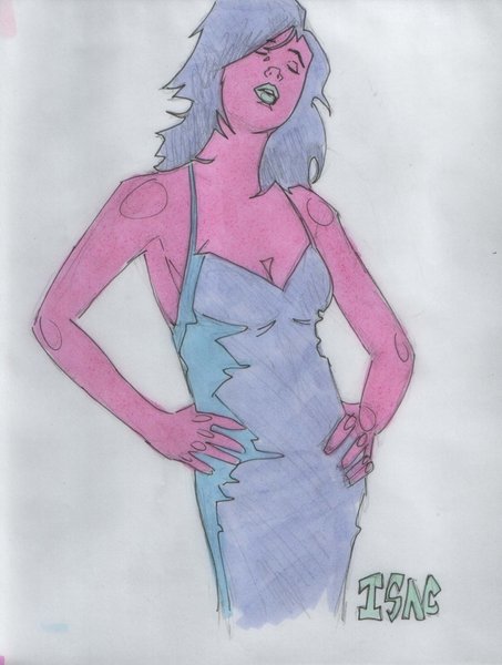 blue dress
