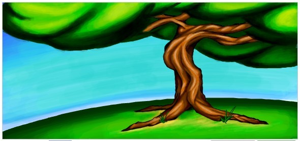 Old Twisted Tree on a Hill