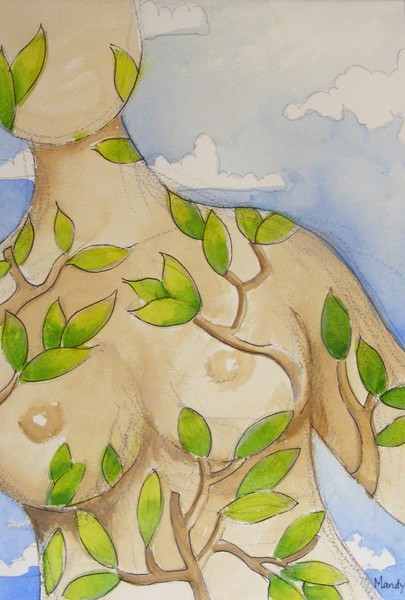 woman in trees