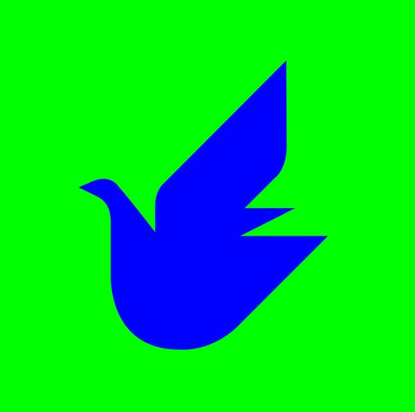 Dove of Peace blue on green made for UNICEF