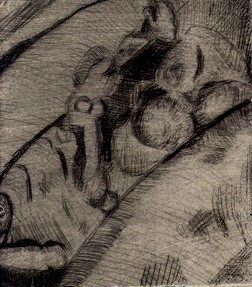 In the womb/dry point intaglio