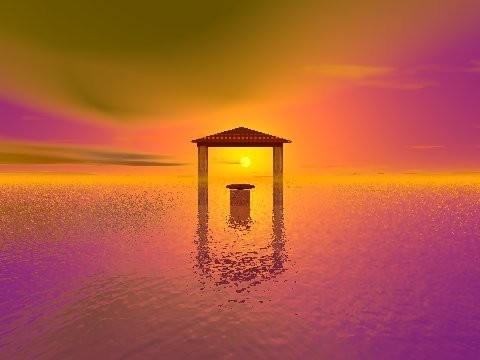 sunset sitting