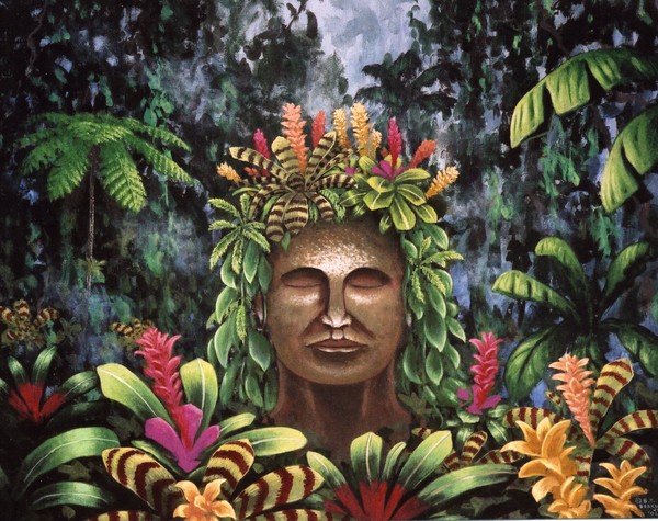 THE BROMELIAD BLOSSOM BUDDHA