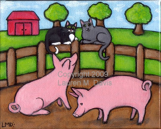 Cats and Pigs on a Farm!