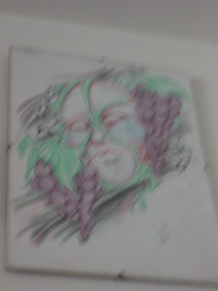 man in grapes