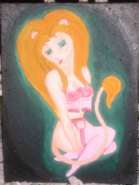 catgirl in pink