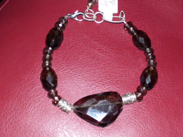 Smoky Quartz and Sterling Silver Bracelet