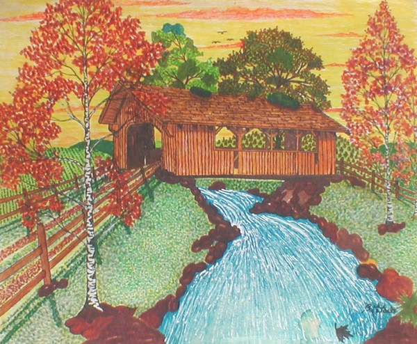 Coverd Bridge In The Fall