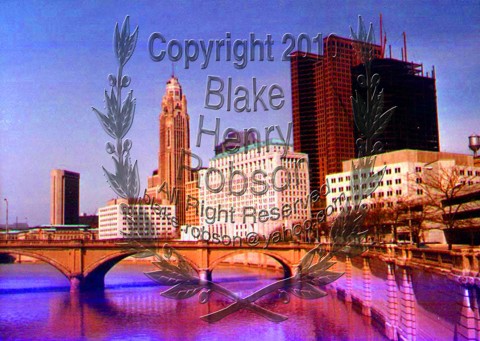 Waterfront cityscape digital art
