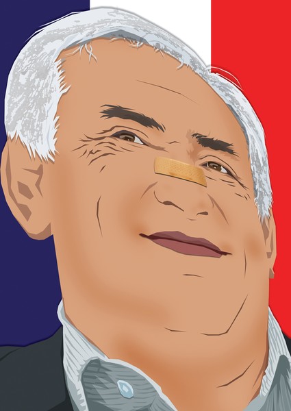 Bruised Dominique Strauss-Kahn