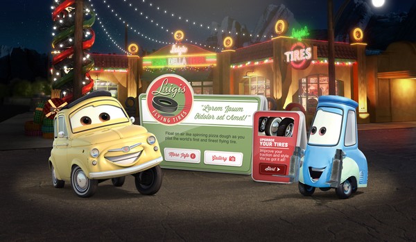 Cars Land web site design for Disney