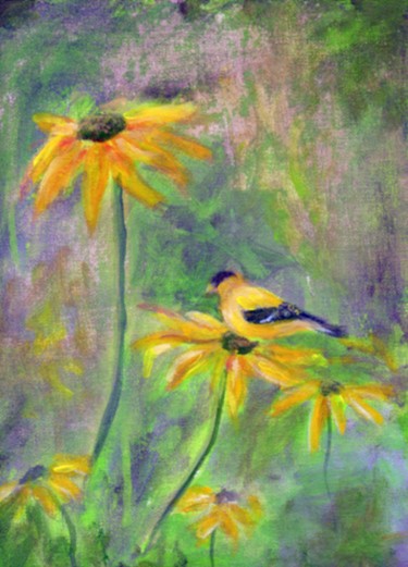 Goldfinch & dasies