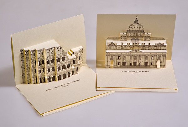 3D Popup kirigami postcards - Rome, Italy