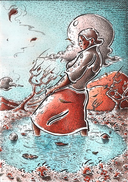 Woman in water