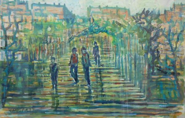 Halfpenny Bridge 30cm x 25cm Oils €250