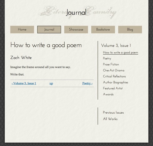 Literary Laundry Poetry
