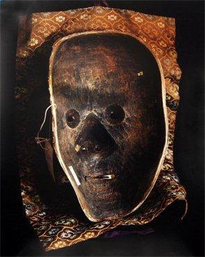 Noh Theatre masks reverse sides