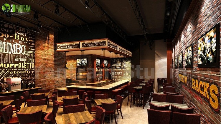 Interior Modern Bar Rendering