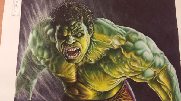Hulk colored pencils