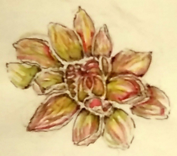 Dark Butterfly Dahlia Watercolor
