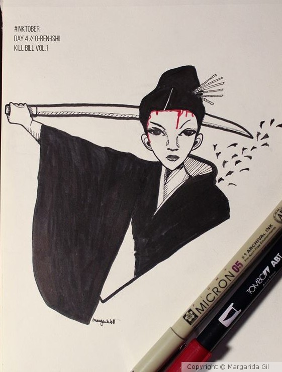 Inktober 2018 Day 4 // O-Ren-Ishii// Kill Bill Vol 1 
