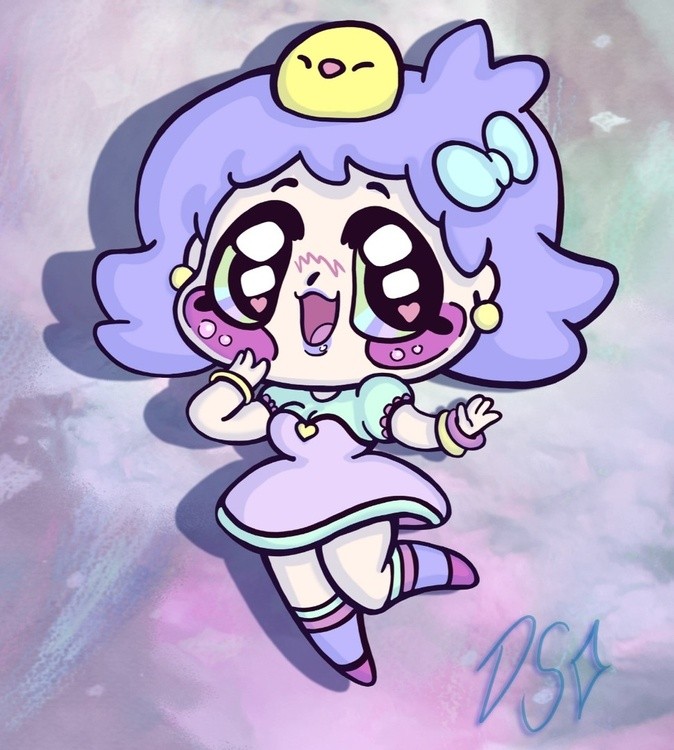 Made this little chibi gal and I adooore her She really gives me early magical girls design vibes
