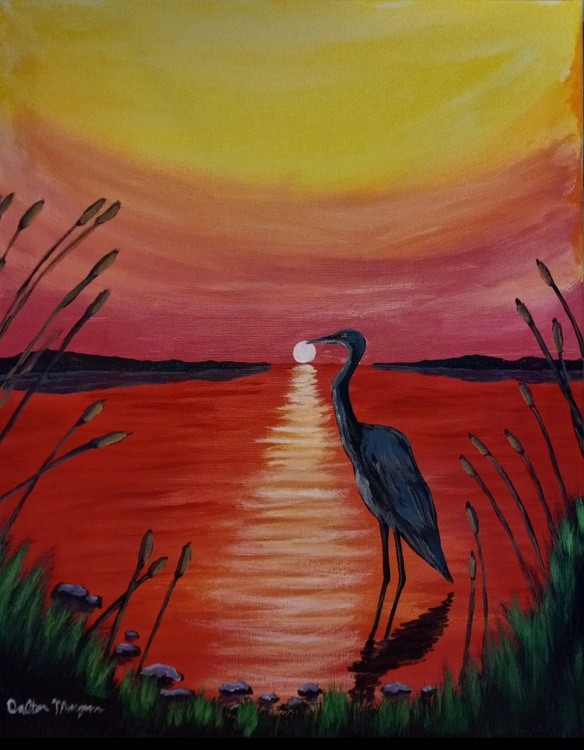 Blue Herring in Red Sunset