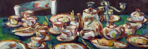 set table with japanese table ware