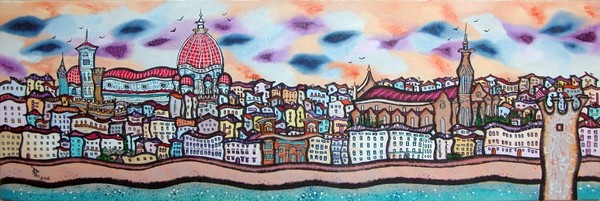 Panoramica di Firenze 20x60 cm