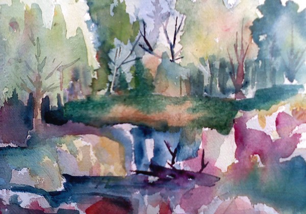 wading the creek back