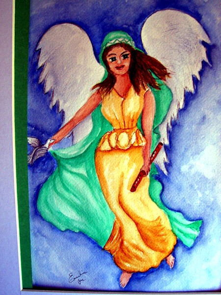 angel in gold dress