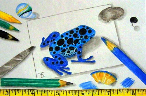 Working on a Dart Frog ACEO