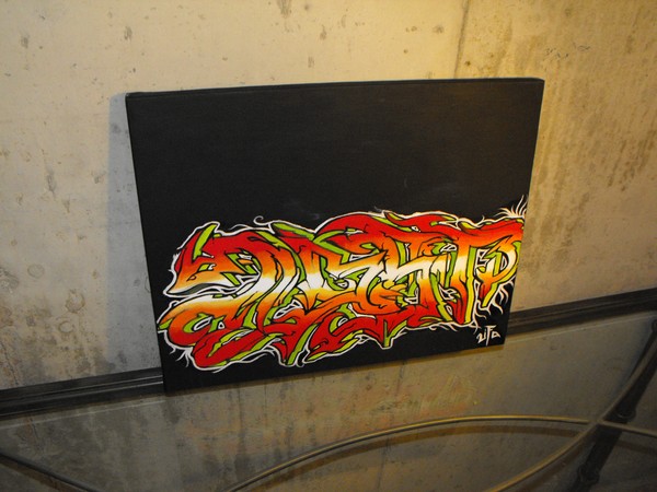 ABST graffiti canvas still in progress