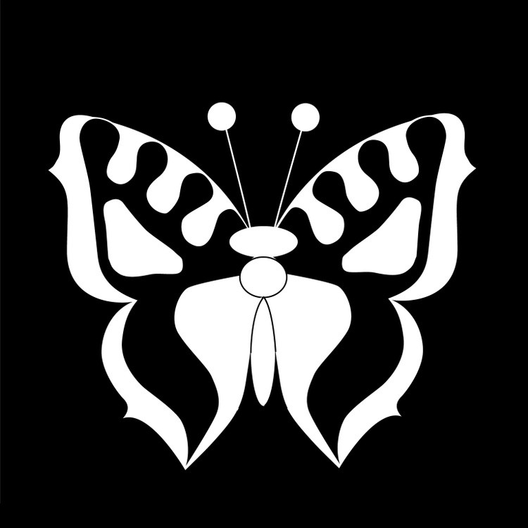 !?-0600-Butterfly Black White