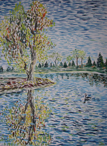 Morning at lake.