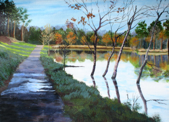 French village lake.