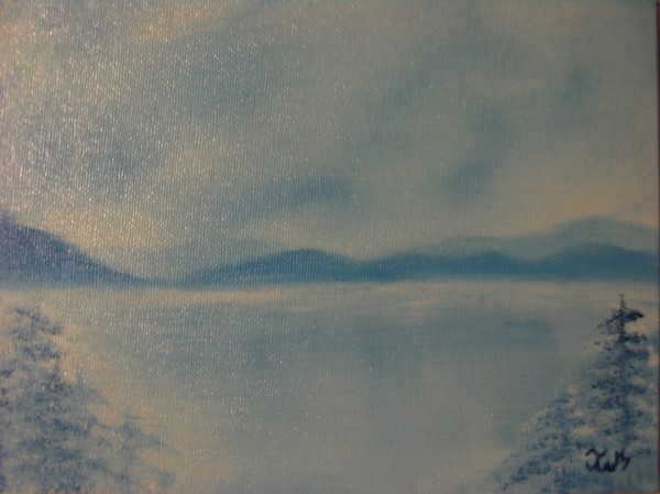 Blue Winter series 8 - Relaxing Landscape in Blue