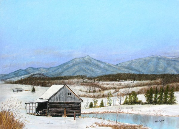 Window to the Peaks (Pastel)