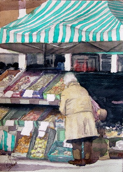 Woman at Fruit Stand