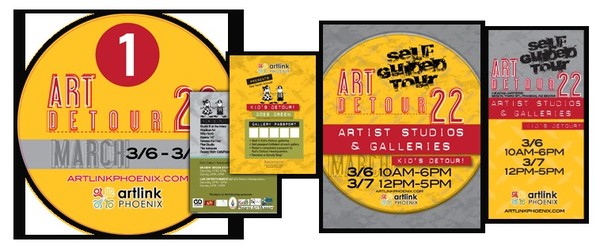 Phoenix Art Detour sign and ad badge