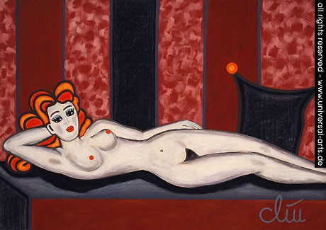 Akt liegend auf Podest (Nude lying on Podium)
