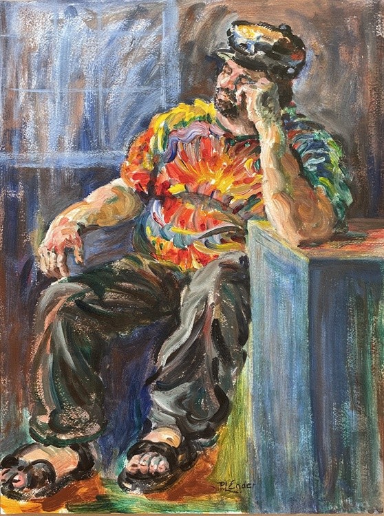 Colorful Man Sleeping