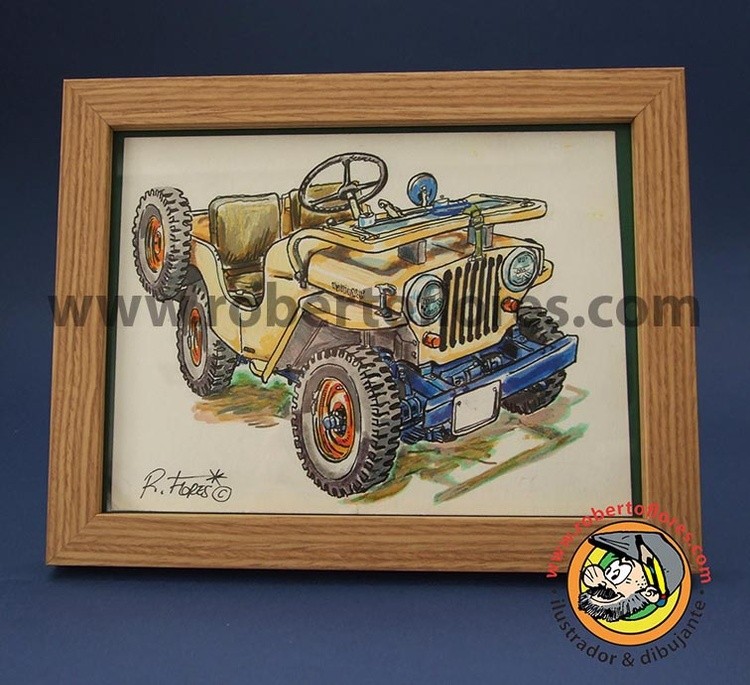 Willys jeep CJ3A cartoon