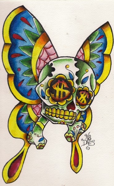 flying luck skull