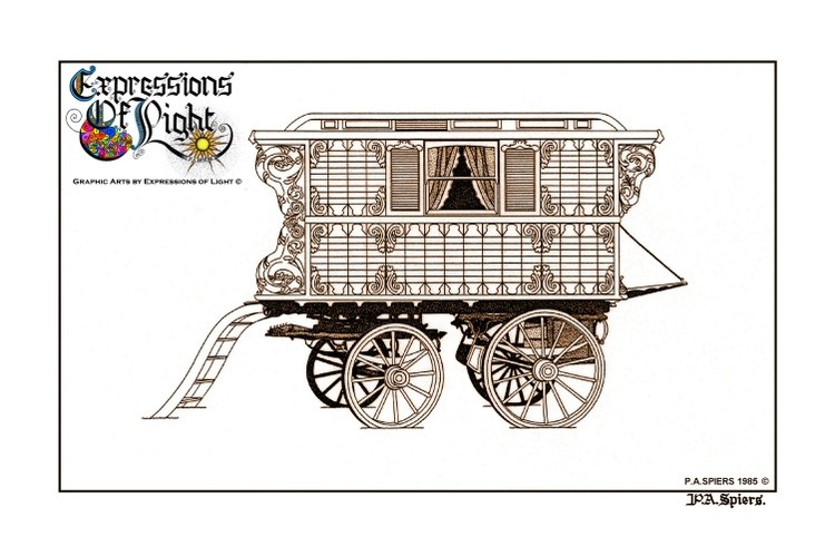 ExpoLight-Graphic-Arts-Gypsy-Caravan-1985-0001 (Pen-&-Ink-Sepia-SP)